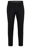 Relaxed-fit trousers stretch fabric with pleat front