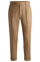 Relaxed-fit trousers stretch fabric with pleat front