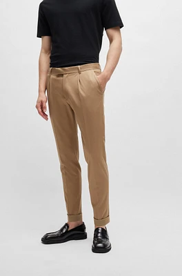 Relaxed-fit trousers stretch fabric with pleat front