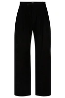 BOSS - Suede trousers with soft lining Black