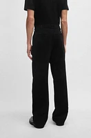 BOSS - Suede trousers with soft lining Black