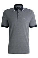 Oxford-cotton-piqué polo shirt with logo detail