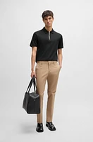 Mercerized-cotton slim-fit polo shirt with zip placket