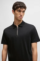 Mercerized-cotton slim-fit polo shirt with zip placket