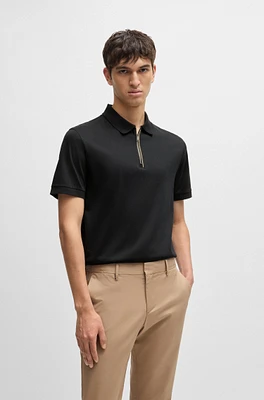 Mercerized-cotton slim-fit polo shirt with zip placket