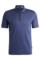 Mercerized-cotton slim-fit polo shirt with zip placket