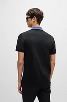 Mercerized-cotton slim-fit polo shirt with collar stripes