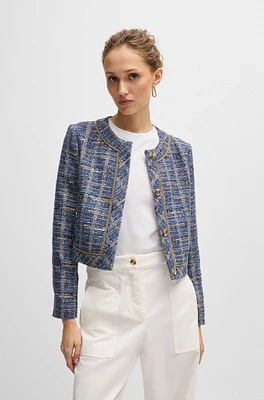 BOSS - Regular-fit jacket check tweed Patterned