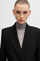 Regular-fit double-breasted jacket stretch material