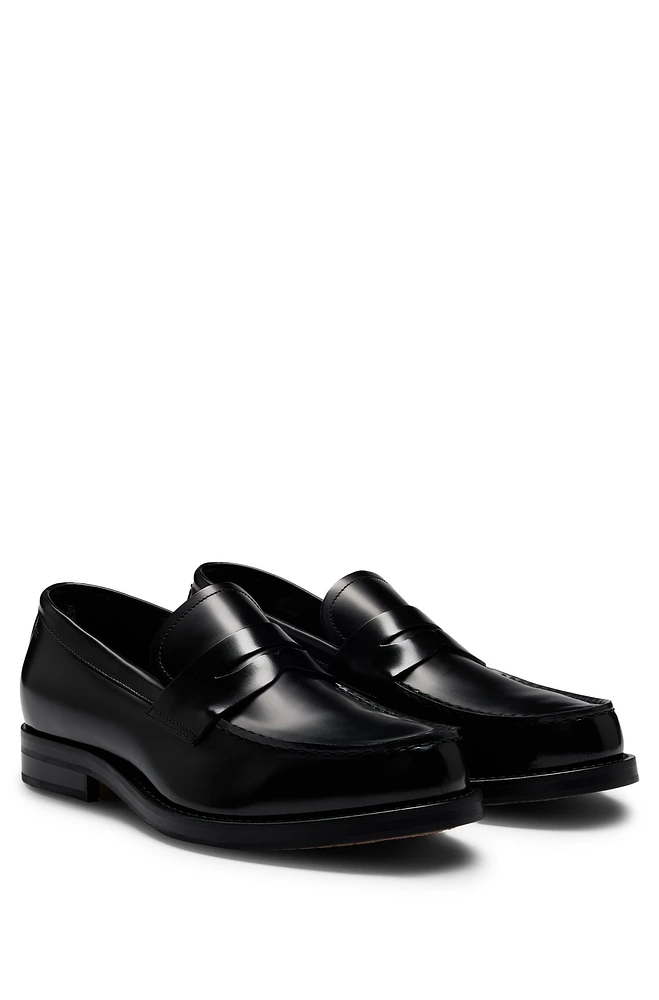 BOSS -  Dressletic leather loafers Black