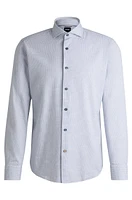 Casual-fit shirt structured cotton with spread collar