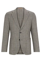 Slim-fit jacket checked silk and wool