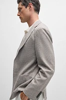 Slim-fit jacket checked silk and wool