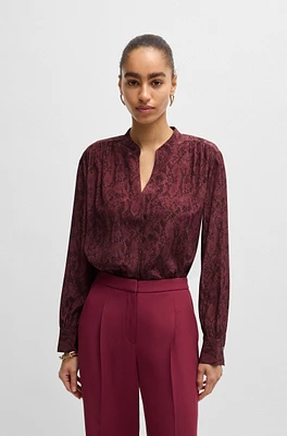 BOSS - Regular-fit blouse snake-print silk Patterned