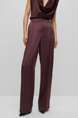 Relaxed-fit, wide-leg tailored trousers