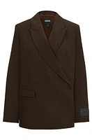 Virgin wool-crêpe blazer with concealed closure