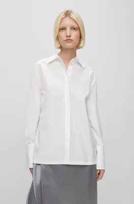 Straight-fit cotton-poplin shirt