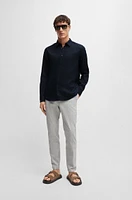 Slim-fit shirt stretch-linen chambray