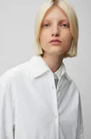 Oversize, padded cotton-poplin shirt jacket