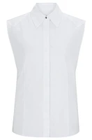 Sleeveless blouse stretch-cotton canvas