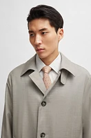 Water-repellent coat micro-patterned virgin wool