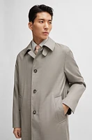 Water-repellent coat micro-patterned virgin wool