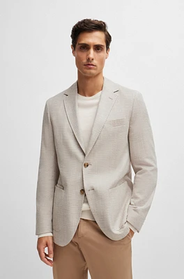 Regular-fit jacket a herringbone stretch-cotton blend