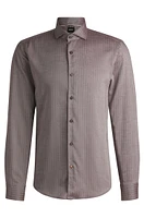 Casual-fit shirt herringbone twill