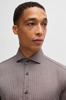 Casual-fit shirt herringbone twill