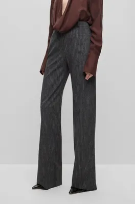 Regular-fit, wide-leg trousers pinstriped stretch jersey