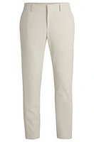 BOSS - Modern-fit trousers wrinkle-resistant performance-stretch fabric White