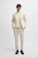 BOSS - Modern-fit trousers wrinkle-resistant performance-stretch fabric White