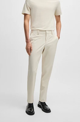 BOSS - Modern-fit trousers wrinkle-resistant performance-stretch fabric White