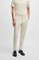 BOSS - Modern-fit trousers wrinkle-resistant performance-stretch fabric White