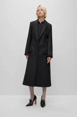 Wool-blend tailored coat with back zip detail