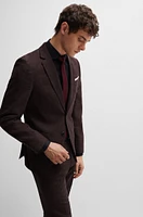 Slim-fit jacket virgin wool and linen