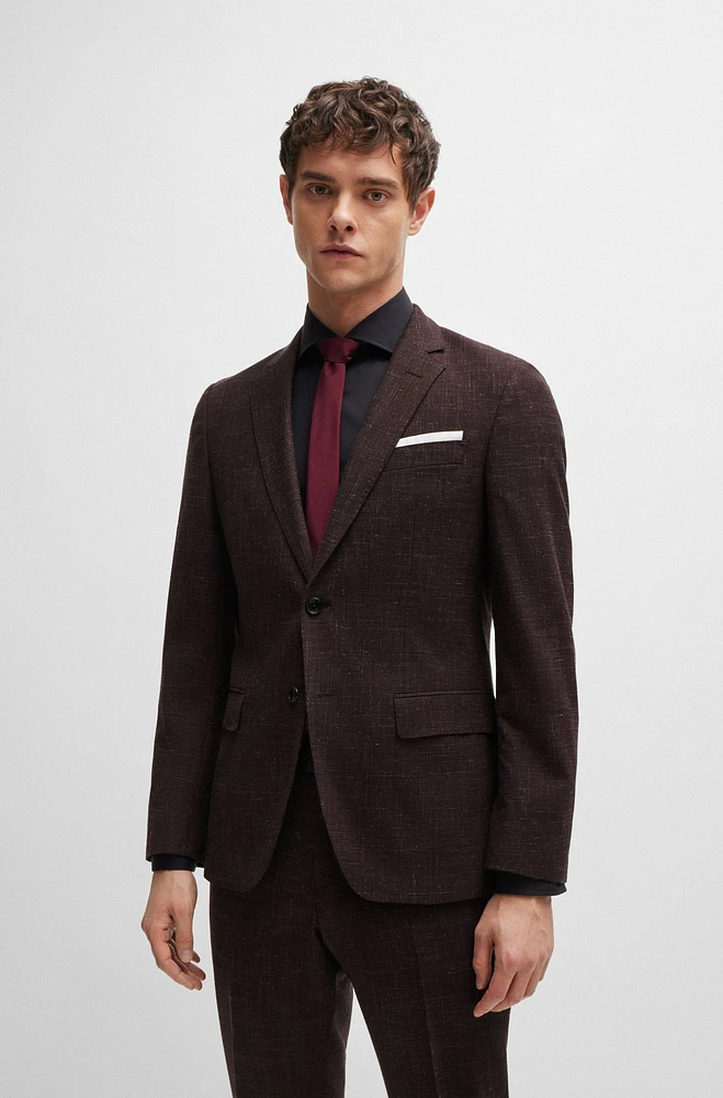 Slim-fit jacket virgin wool and linen