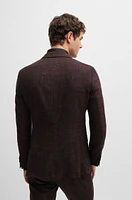 Slim-fit jacket virgin wool and linen