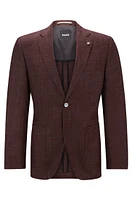 Regular-fit jacket wool, silk and linen