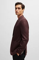 Regular-fit jacket wool, silk and linen