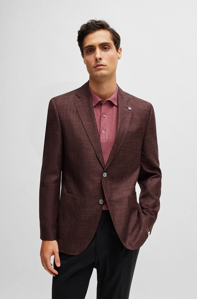 Regular-fit jacket wool, silk and linen