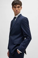 Slim-fit suit patterned stretch wool