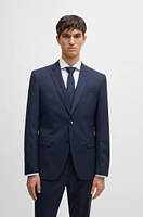 Slim-fit suit patterned stretch wool