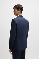 Slim-fit suit patterned stretch wool