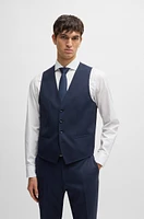 Slim-fit suit patterned stretch wool