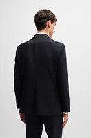 Slim-fit suit micro-patterned performance fabric