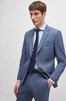 Slim-fit suit patterned stretch cloth