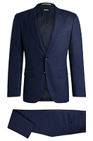 Slim-fit suit patterned stretch wool