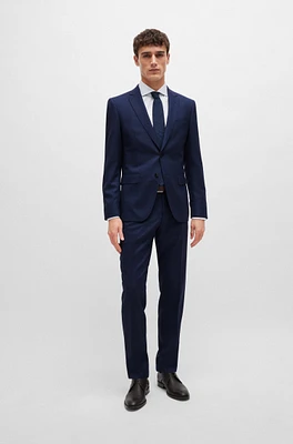 Slim-fit suit patterned stretch wool