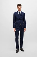 Slim-fit suit patterned stretch wool